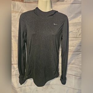 Nike Women's Dri-Fit Black Long Sleeve Hooded Top Size S